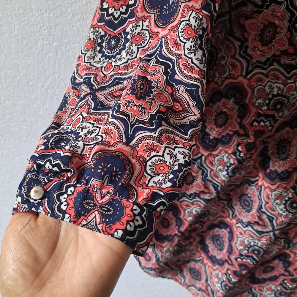 Sami & Jo Orange Geometric Tunic Blouse - Picture 4 of 6